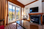 Relax by the fire while taking in the views of Vermont`s highest peak